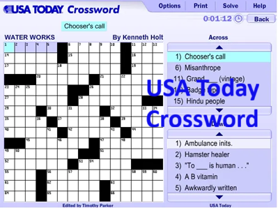 USA Today Crossword